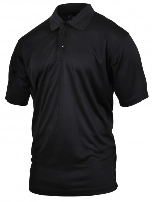 Футболка поло потоотводящая черная Rothco Moisture Wicking Polo Shirt Black 2291, фото