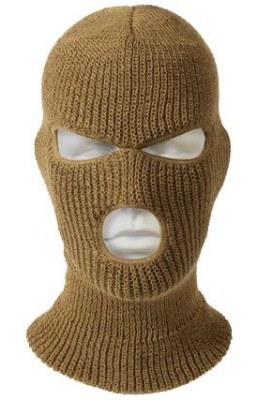 Койотовая акриловая маска с вырезами для глаз и рта Rothco 3 Hole Face Mask Coyote Brown 5539, фото