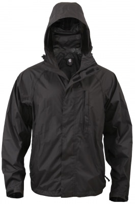 Куртка - дождевик трансформер черная Rothco Packable Rain Jacket Black 3754, фото