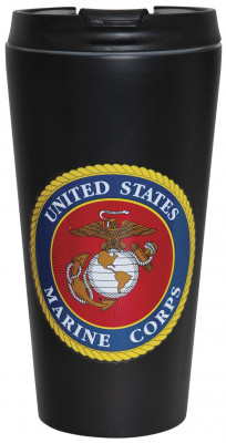 Стальная лицензионная термокружка для напитков с логотипом Корпусом Морской Пехоты США USMC Rothco Travel Cup 1277, фото