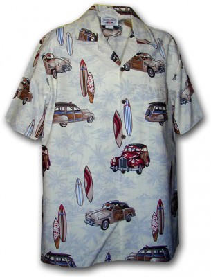 Гавайская рубашка Pacific Legend Matched Front Men's Hawaiian Shirts - 442-3658 Cream, фото