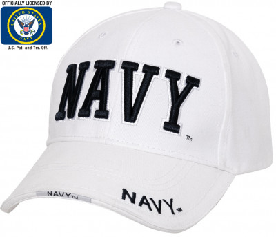 Лицензированная белая бейсболка Военно-Морского Флота США Rothco Deluxe Navy Low Profile Cap White 3625, фото
