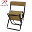 Складные стулья на алюминиевой раме со спинкой Rothco Deluxe Camo Stool w/ Pouch - Койотовый складной стул на алюминиевой раме со спинкой Rothco Deluxe Camo Stool w/ Pouch