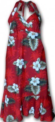 Платье гавайское халтер Pacific Legend Halter Dress - 328-2798 Red, фото