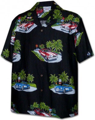 Гавайская рубашка Pacific Legend Matched Front Men's Hawaiian Shirts - 442-3656 Black, фото