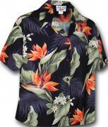 Pacific Legend Bird Of Paradise Hawaiian Shirts - 346-3470 Black