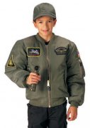 Rothco Kids Flight Jacket With Patches Sage Green 7340