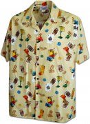 Men's Hawaiian Shirts Allover Prints - 410-3898 Khaki