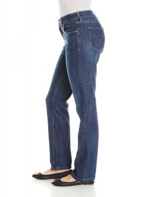 Женские джинсы прямые с высокой посадкой Levis Women 505 Straight Leg Jean Sleek Blue 155050111, фото