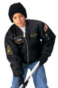 Rothco Kids Flight Jacket With Patches Black  7341