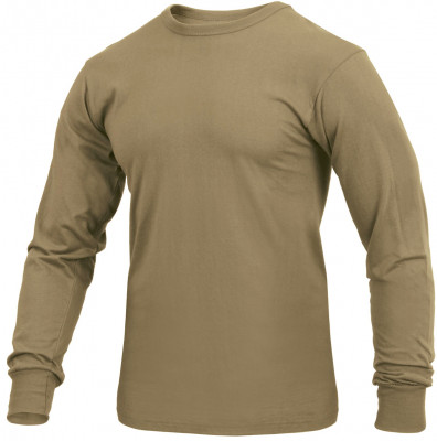 Койотовая футболка с длинным рукавом Rothco Long Sleeve T-Shirt Coyote Brown (AR 670-1) 3727, фото