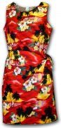 Pacific Legend Hawaiian Sarong Dress - 313-3104 - Red