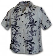 Pacific Legend Pineapple Panels Hawaiian Shirts - 346-3616 White