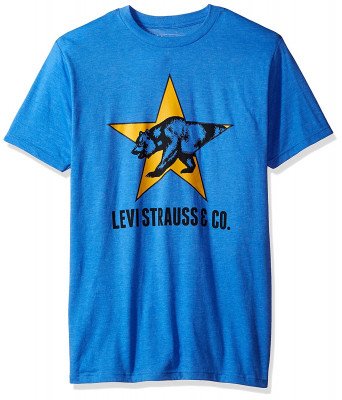 Футболка Levis Mens T-Shirt with California Bear Graphic Royal Heather, фото