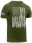 Rothco Distressed US Flag Athletic Fit T-Shirt Olive Drab 2832