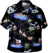 Pacific Legend Santa Christmas Hawaiian Shirts - 346-3650 Black