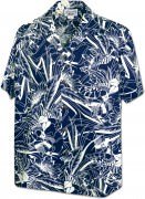 Men's Hawaiian Shirts Allover Prints 410-3904 Navy