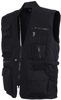 Туристический черный жилет с карманами для скрытого ношения оружия Rothco Plainclothes Concealed Carry Vest Black 8567, фото