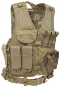 Rothco Cross Draw MOLLE Tactical Vest Coyote Brown 4491