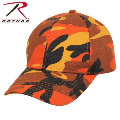 Бейсболка оранжевый камуфляж Rothco Supreme Camo Low Profile Cap Savage Orange Camo 3884, фото