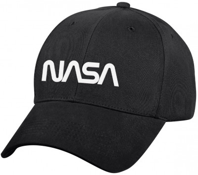 Бейсболка черная с ретро надписью НАСА Rothco NASA Worm Logo Low Profile Cap Black 3799, фото