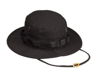 Американская панама хлопковая (рип-стоп) черная Rothco 100% Cotton Rip-Stop Boonie Hat Black 5819, фото