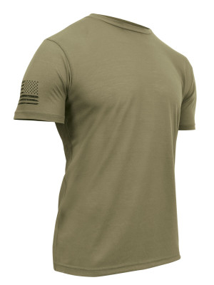 Потоотводящая койотовая тактическая футболка Rothco Tactical Athletic Fit T-Shirt AR 670-1 Coyote Brown 1656, фото