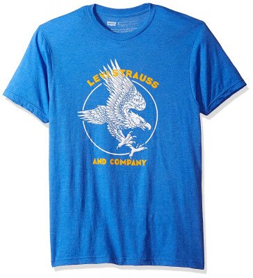 Футболка Levis Mens T-Shirt with Amercan Eagle Graphic Royal Heather, фото