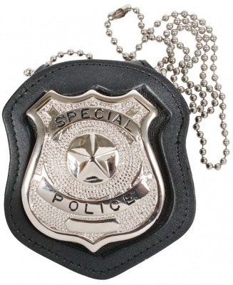 Держатель для полицейского жетона с цепочкой Rothco NYPD Style Leather Badge Holder w/ Clip 1135, фото