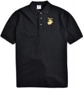 Rothco Marines Logo Polo Shirts Black 7696