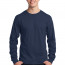 Темно-синяя хлопковая футболка с длинным рукавом Port & Company Long Sleeve Core Cotton Tee Navy PC54LSN - Темно-синяя хлопковая футболка с длинным рукавом Port & Company Long Sleeve Core Cotton Tee Navy PC54LSN