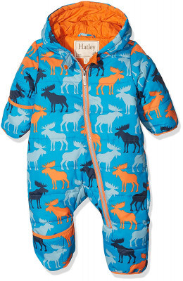 Детский голубой комбинезон на 9-12 месяцев Hatley Baby Boys Colourful Moose Winter Bundler 9-12M PB2WIMO506, фото