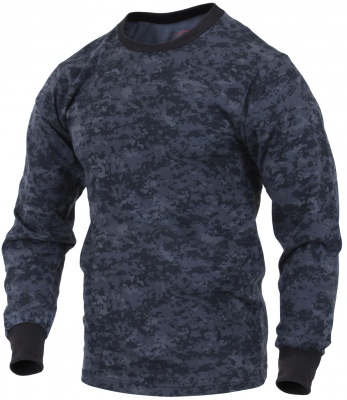 Футболка с длинным рукавом темно-синий цифровой камуфляж Rothco Long Sleeve T-Shirt Midnite Digital Camo 68947, фото