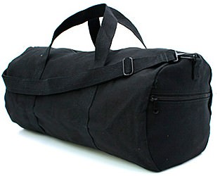 Сумка спортивная круглая черная Rothco Canvas Shoulder Duffle Bag Black 2224 (61 см), фото