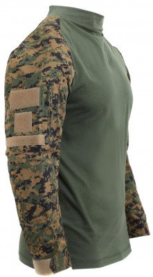 Рубашка для бронежилета лесной цифровой камуфляж вудланд Rothco Tactical Airsoft Combat Shirt Woodland Digital Camo 45030, фото
