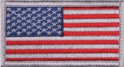 Rothco American Flag Patch Full Color with Silver Border / Forward 17750