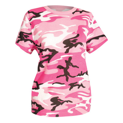 Женская футболка розовый камуфляж Rothco Womens Long Length T-Shirt Pink Camo 56789, фото