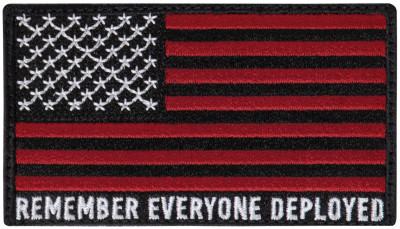 Нашивка флаг США и надписью «Remember Everyone Deployed» Rothco R.E.D. (Remember Everyone Deployed) Flag Patch With Hook Back 1877, фото