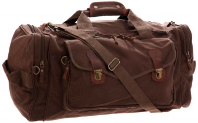 Винтажная коричневая хлопковая сумка выходного дня Rothco Canvas Long Weekend Bag Brown 9689, фото