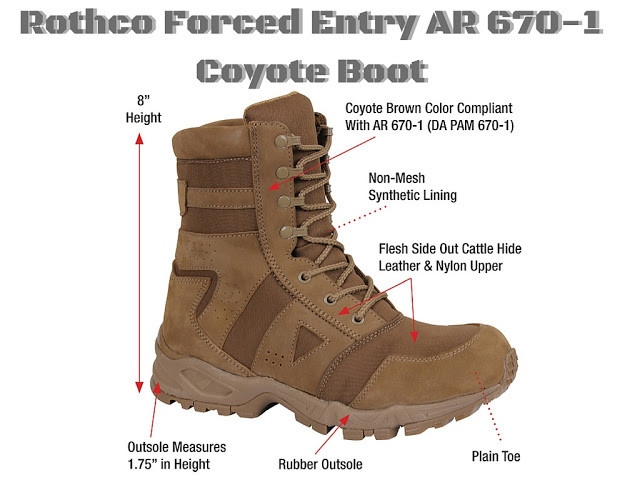 Rothco AR 670 1 Forced Entry Tactical Boot Coyote 5361