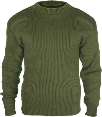Шерстяной оливковый военный свитер Rothco Government Type Wool Commando Sweater Olive Drab 6348, фото