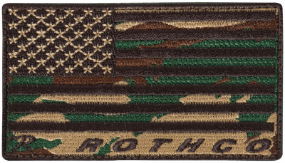 Нашивка с велкро флаг США и надписью «Rothco» Rothco Brand US Flag Patch Woodland Camo 1878, фото