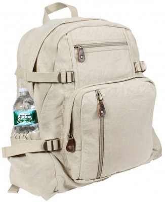 Хлопковый винтажный хаки рюкзак Rothco Jumbo Vintage Canvas Backpack Khaki 9262, фото