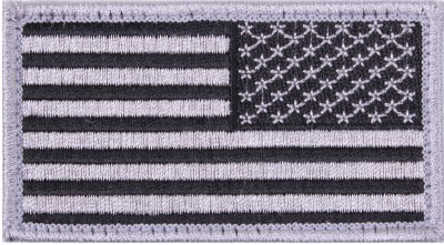 Зеркальная серебряная нашивка с велкро флаг США Rothco U.S. Flag Velcro Patch Silver / Reverse 17784, фото