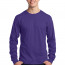 Фиолетовая хлопковая футболка с длинным рукавом Port & Company Long Sleeve Core Cotton Tee Purple PC54LSLB - Фиолетовая хлопковая футболка с длинным рукавом Port & Company Long Sleeve Core Cotton Tee Purple PC54LSLB