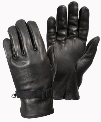 Перчатки черные кожаные армейские Rothco D-3A Leather Gloves Black 3383, фото