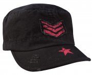 Rothco Women's Adjustable Vintage Fatigue Cap / Stripes & Stars / Black 1149