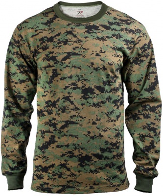 Футболка с длинным рукавом лесной цифровой камуфляж Rothco Long Sleeve T-Shirt Digital Camouflage 5494, фото