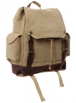 Хлопковый винтажный хаки рюкзак Rothco Vintage Expedition Rucksack Khaki 8708, фото
