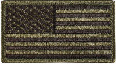 Нашивка оливковая с велкро флаг США Rothco U.S. Flag Velcro Patch Olive Drab / Forward 17783, фото